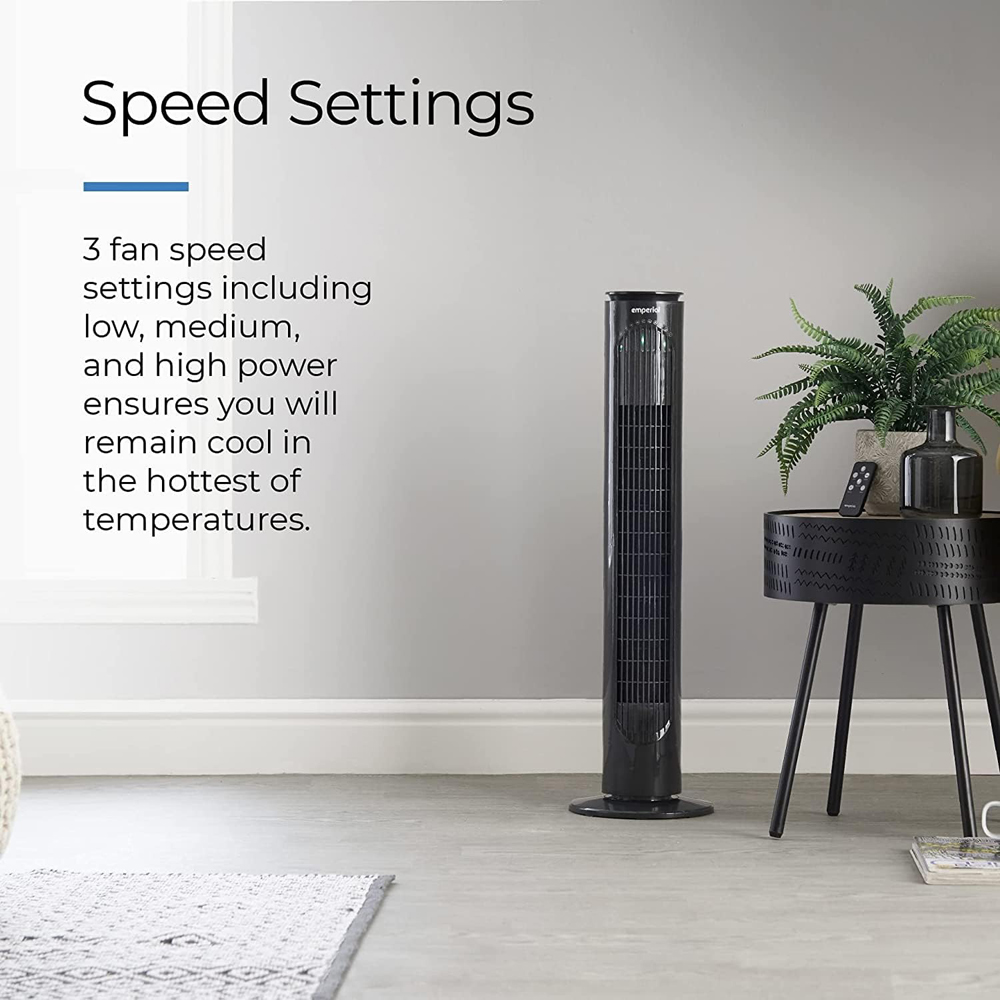 Emperial Black Tower Fan with Remote Control 31 inch Image 4