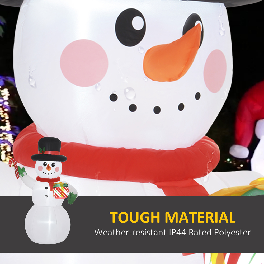 Everglow LED Inflatable Snowman with Candy Cane and Gift Box Christmas Decoration 6ft Image 6