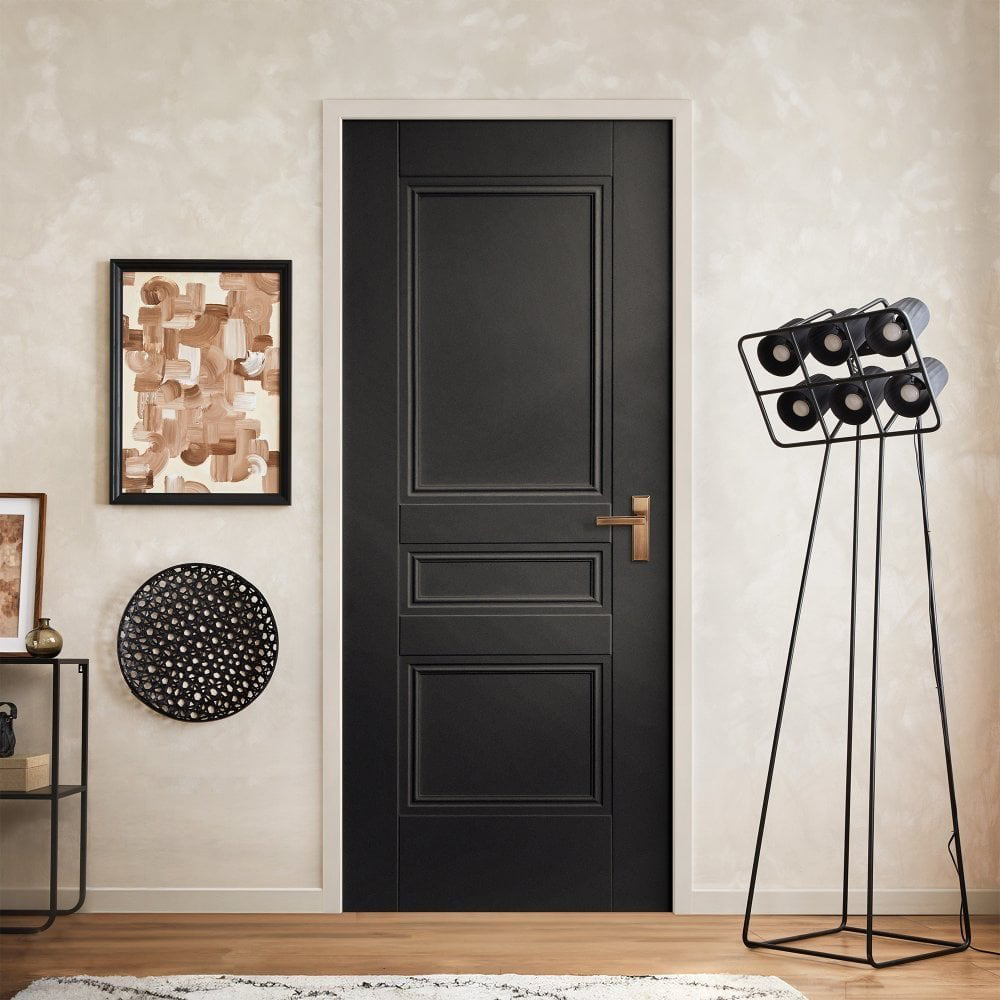 Elegance Henley Jet Black Fully Finished FD30 Internal Fire Door 1981 x 686 x 44mm Image 2