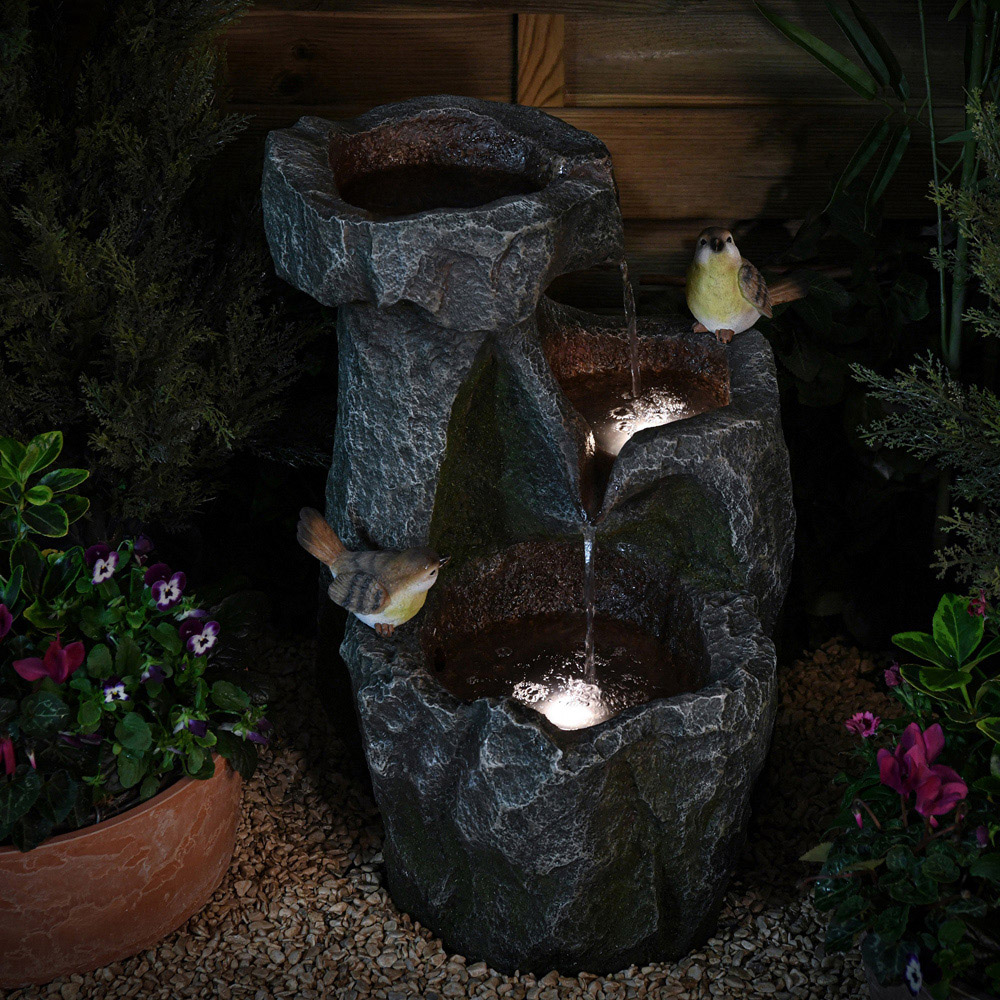 Garden Gear Cascading Rock with Birds Water Feature Image 4