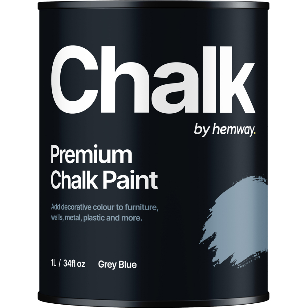 Hemway Grey Blue Furniture and Walls Matt Chalk Paint 1L Image 2