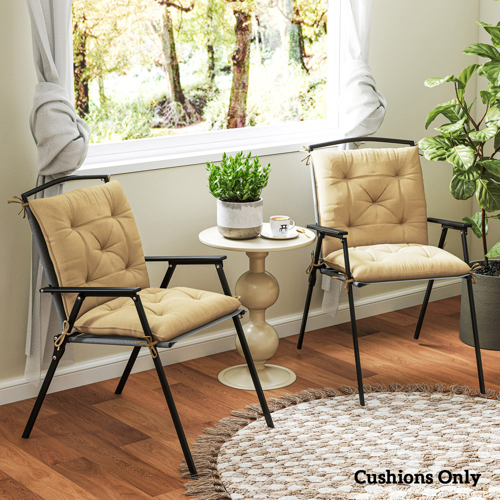 Outsunny Khaki Garden Chair Cushions 49 x 50cm 2 Pack Image 5