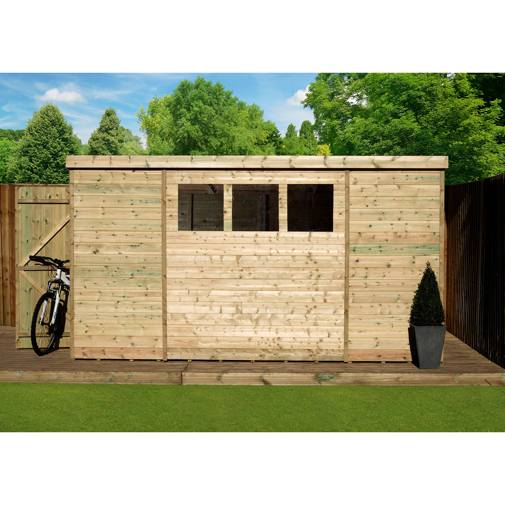 Empire Sheds 2500 9 x 7ft Left Panel Door Tongue and Groove Pent Garden Shed Image 2