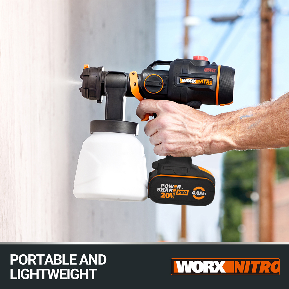 Worx WX020 20V HVLP Cordless Paint Sprayer with Battery and Charger Image 7