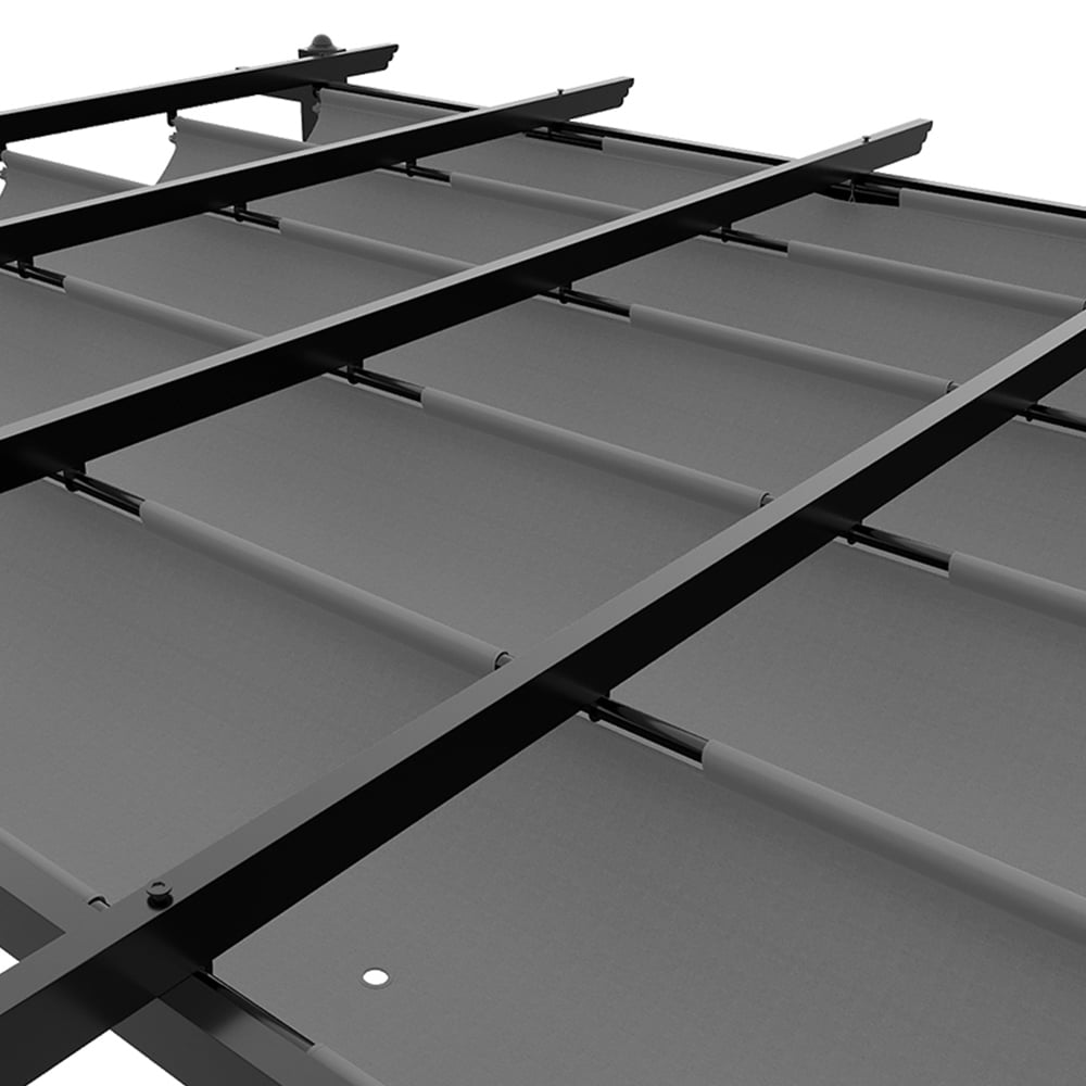 Living and Home 4 x 3m Light Grey Aluminium Pergola with Retractable Roof Image 3