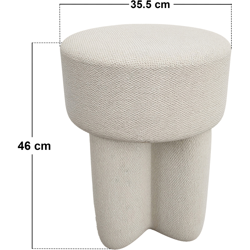 SOLACE+CO Astrid Beige Fabric Pouffe Image 6