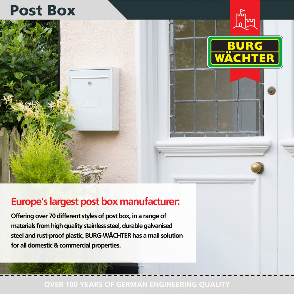 Burg-Wachter White Compact Post Box Image 4