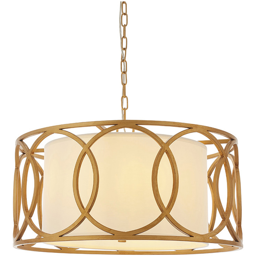 Merano Varese Brushed Gold Paint and White 4 Light Pendant Ceiling Light Image 4