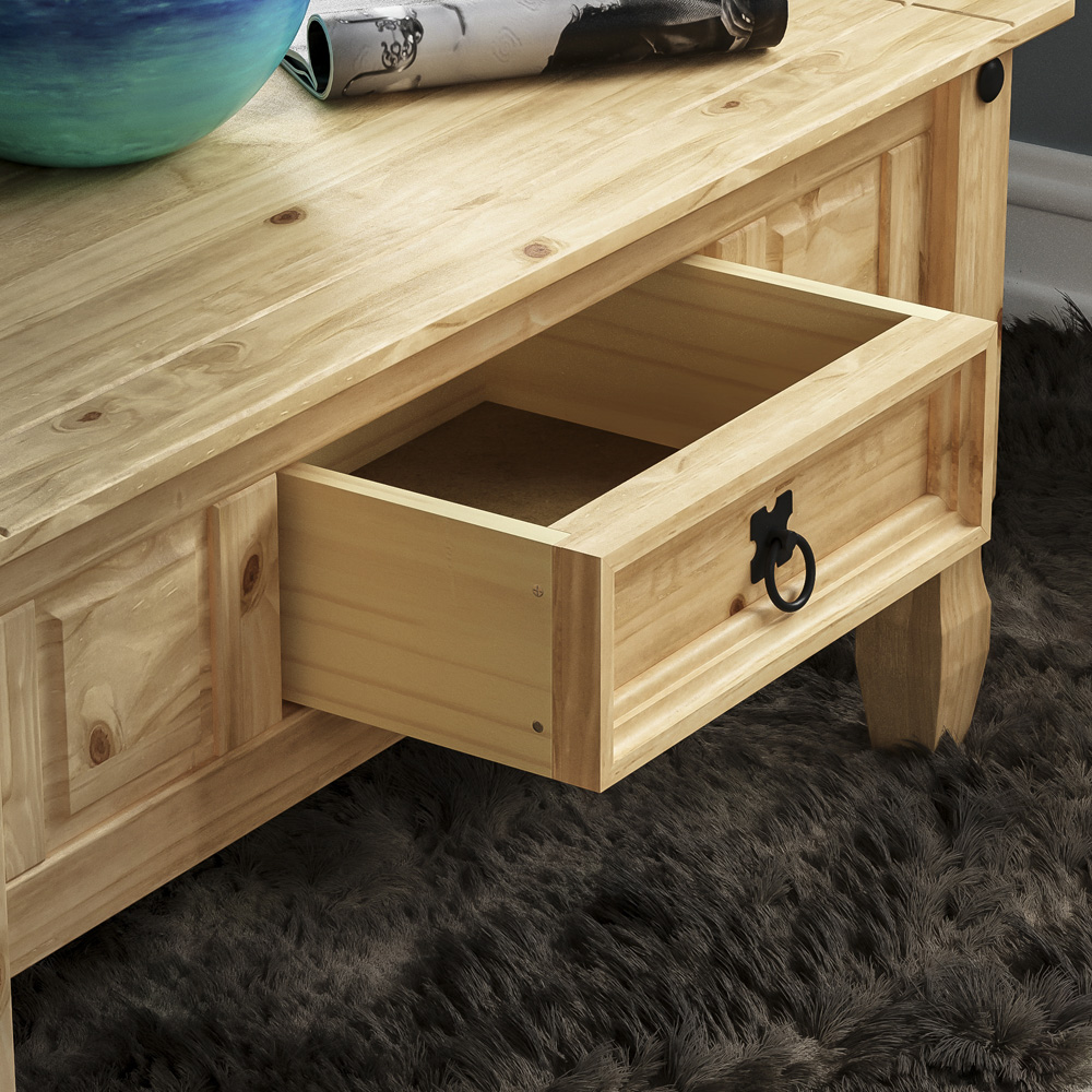 Vida Designs Corona Single Drawer Pine Coffee Table Image 4
