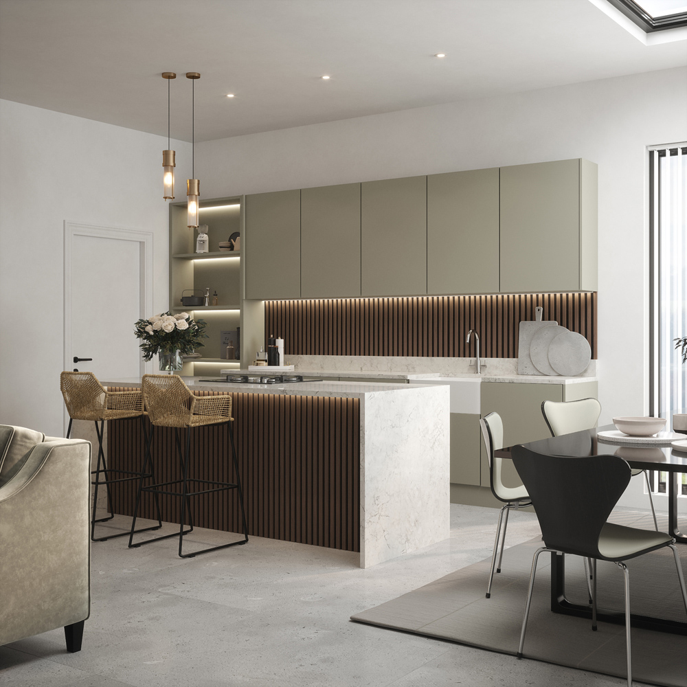 Tuscan Walnut PVC Wrapped Acoustic Wall Panel 240 x 60.8cm Image 8