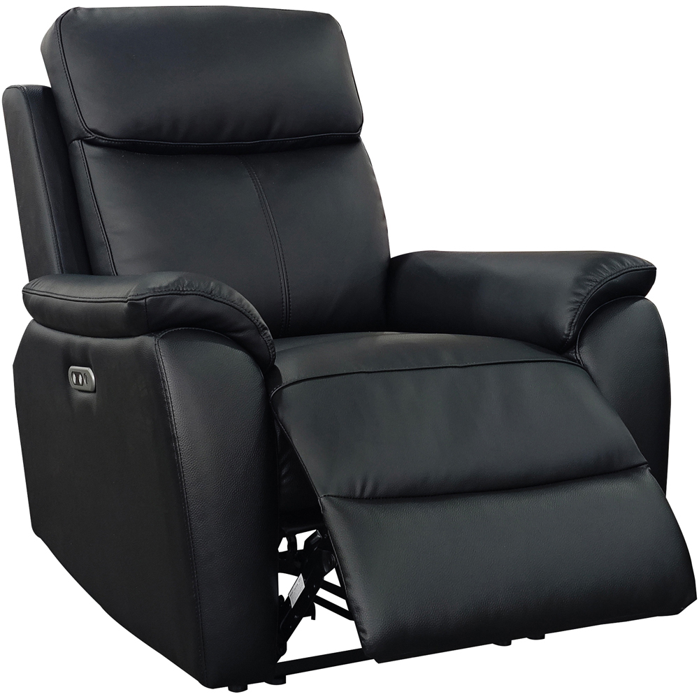Aspire Kingsmere 6 Seater Black Leather Power Recliner Sofa Suite Image 5