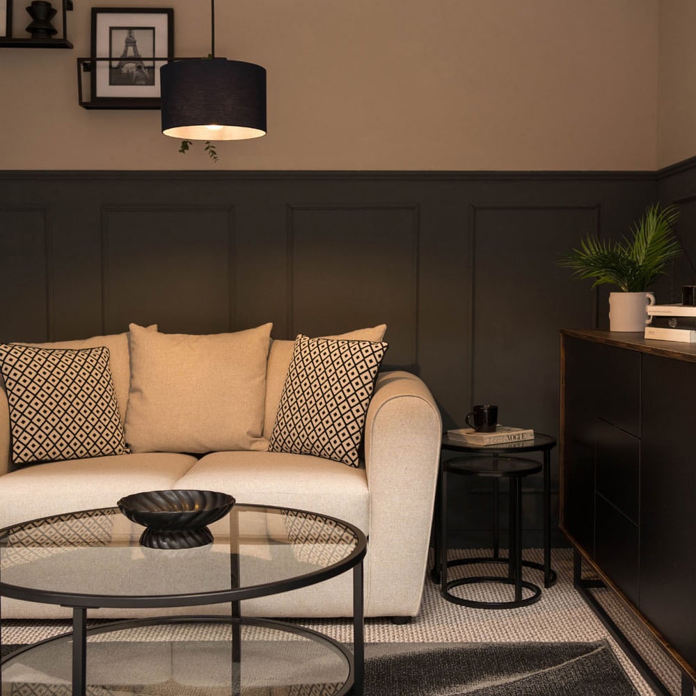 ValueLights Reni Charcoal Ceiling Drum Lamp Shade Small Image 4