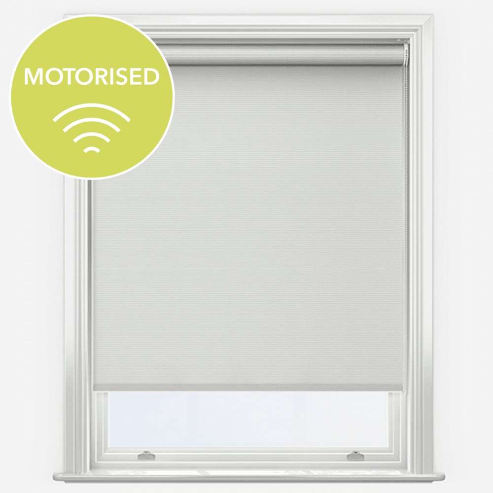 New Edge Blinds White Motorised Thermal Blackout Roller Blind with Motor Kit 70cm Image 4