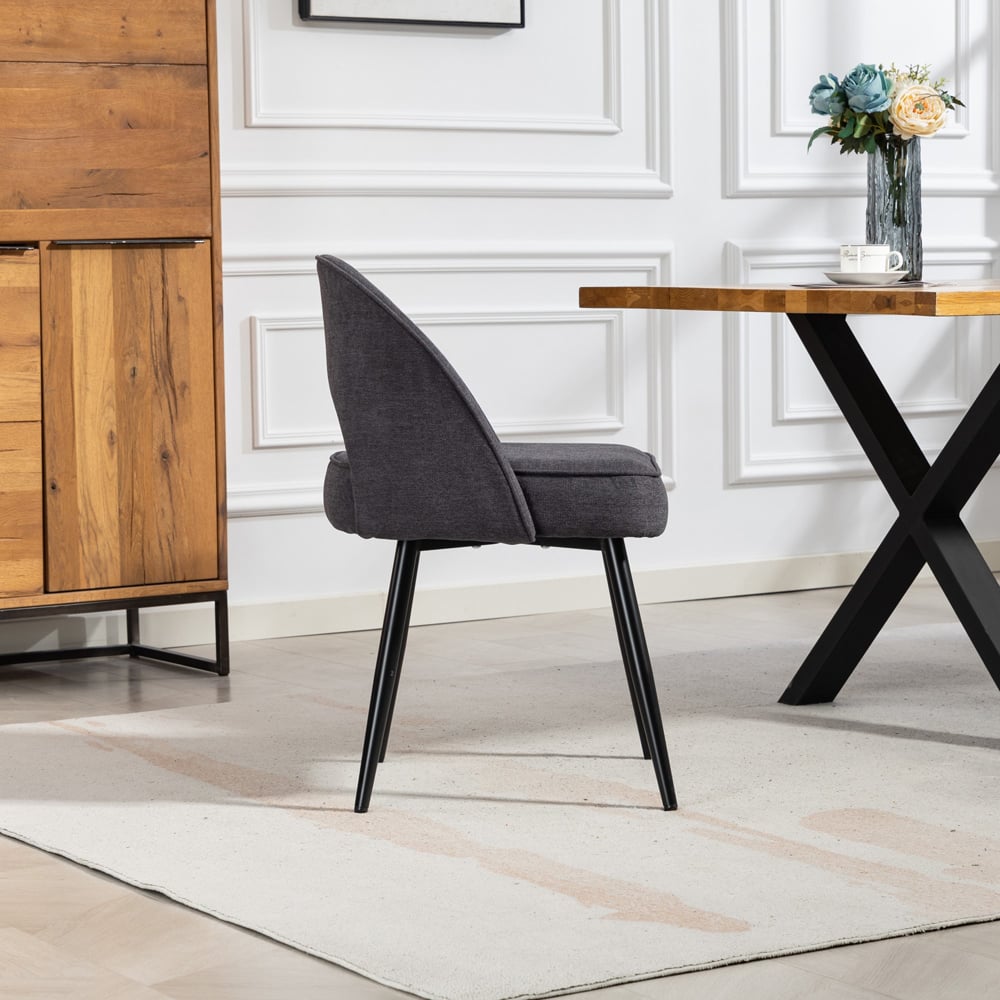 Artemis Home Ashley Set of 2 Charcoal Grey Dining Chairs Image 5