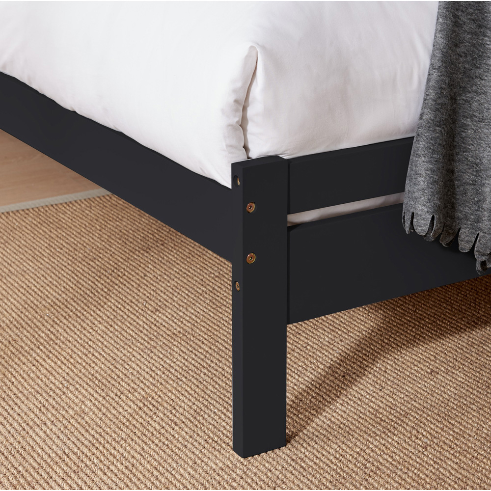 Furniturebox Cadhla Double Dark Grey Solid Pine Bed Frame Image 5