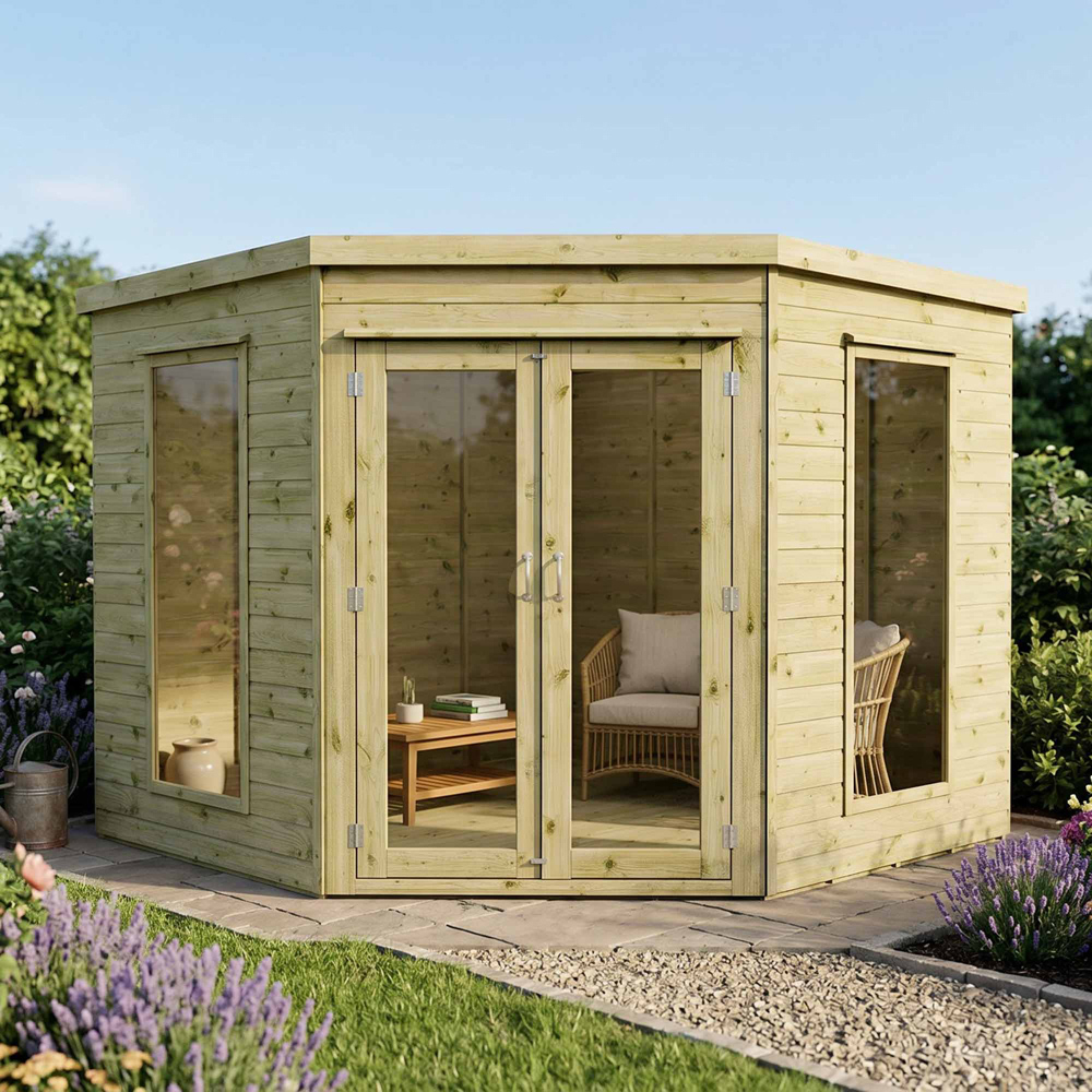 Mercia 8 x 8ft Double Door Premium Corner Summerhouse Image 2