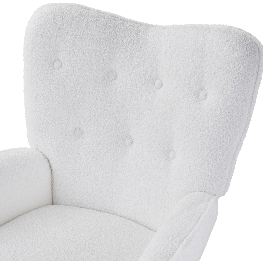 Living and Home White Modern and Elegant Lounge Chair Image 4