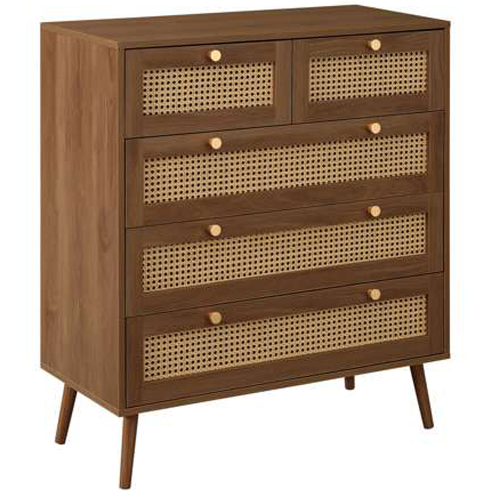 Croxley 5 Drawer Rattan Chest of Drawers Image 2