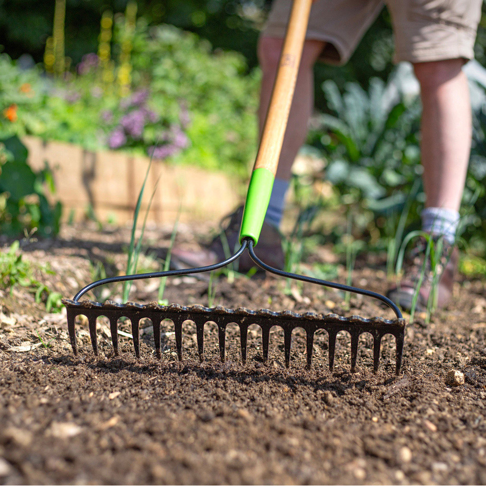 AMES Tools Carbon Steel Double Sided Soil Garden Rake Image 2