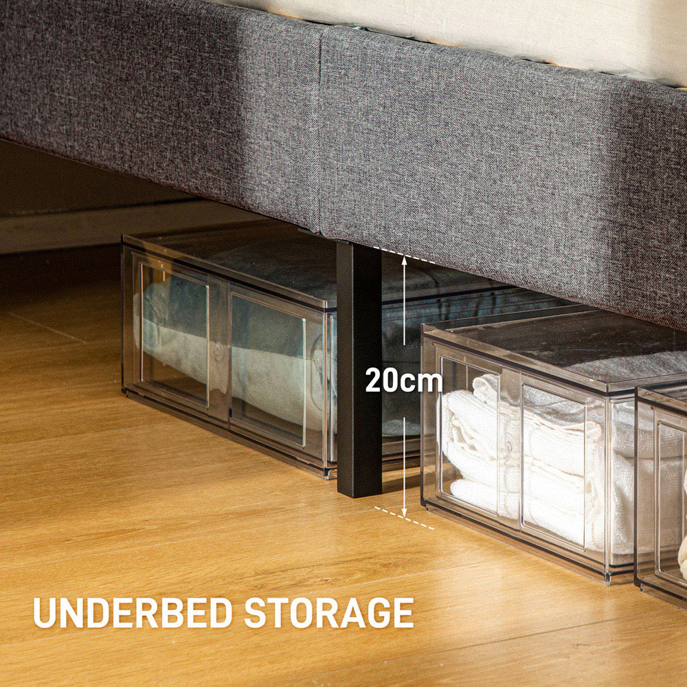 Portland King Size Adjustable Linen Headboard Bed Frame Image 7