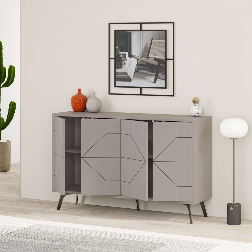 Decortie Dune Mocha Grey Console Sideboard Image 4
