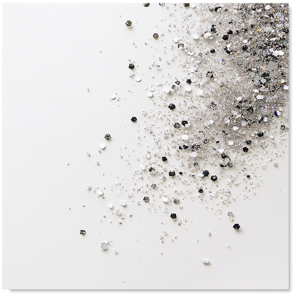 Warren Reed Designer Glittering Tranquility Pure White Glass Kitchen Splashback 75 x 70cm Image 2