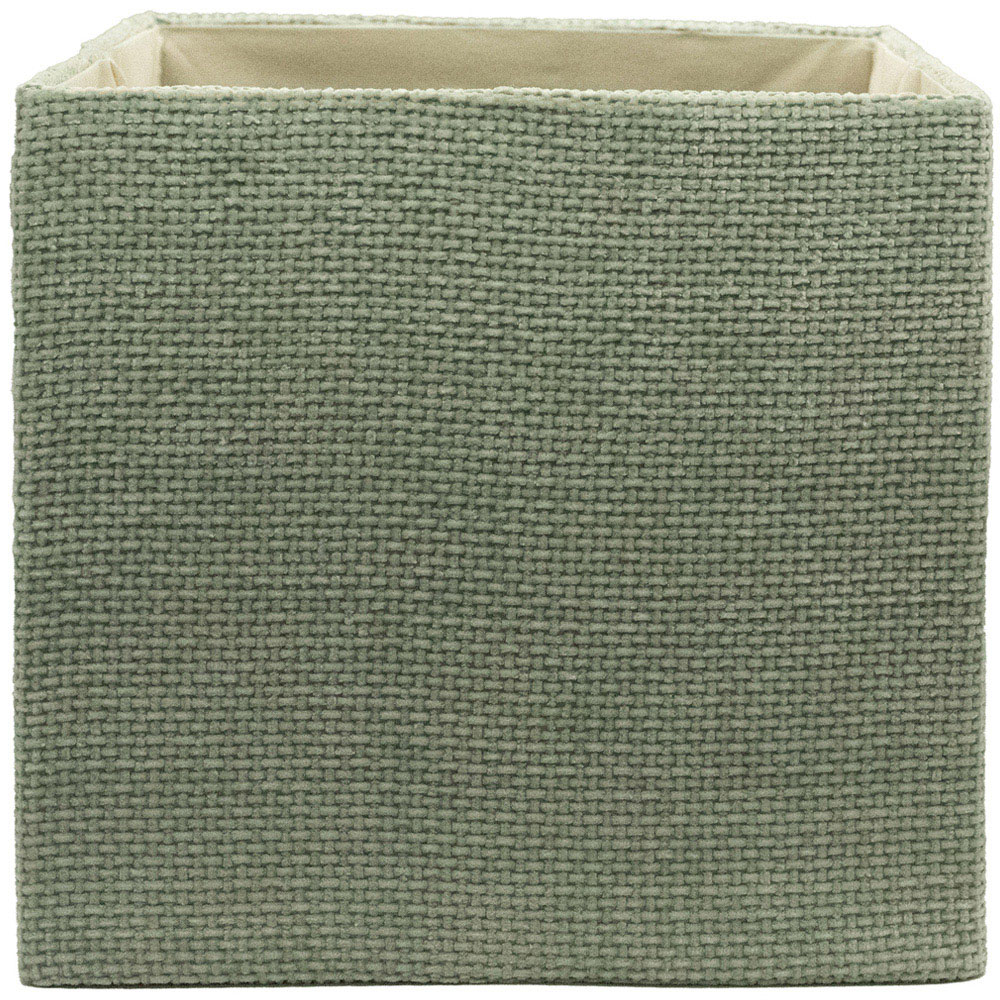 Homebase Patterned Green Cube Storage Insert 4 Pack Image 3