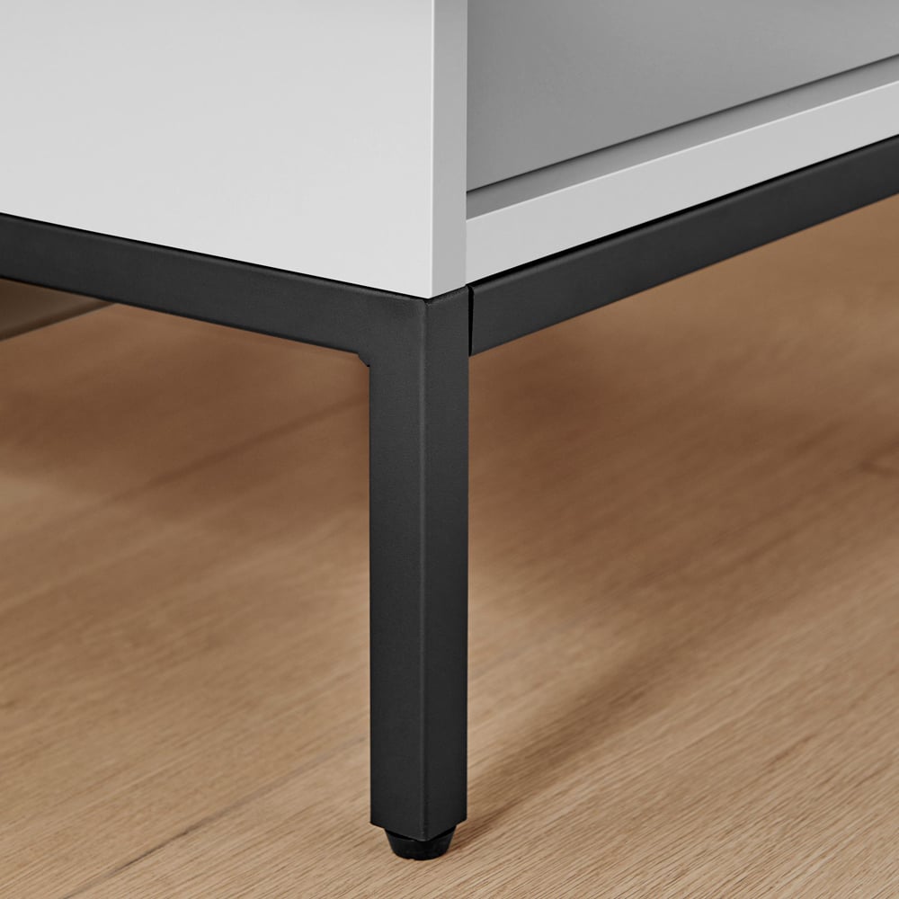 Furniturebox Sval Single Drawer Single Shelf Off White Bedside Table Image 3