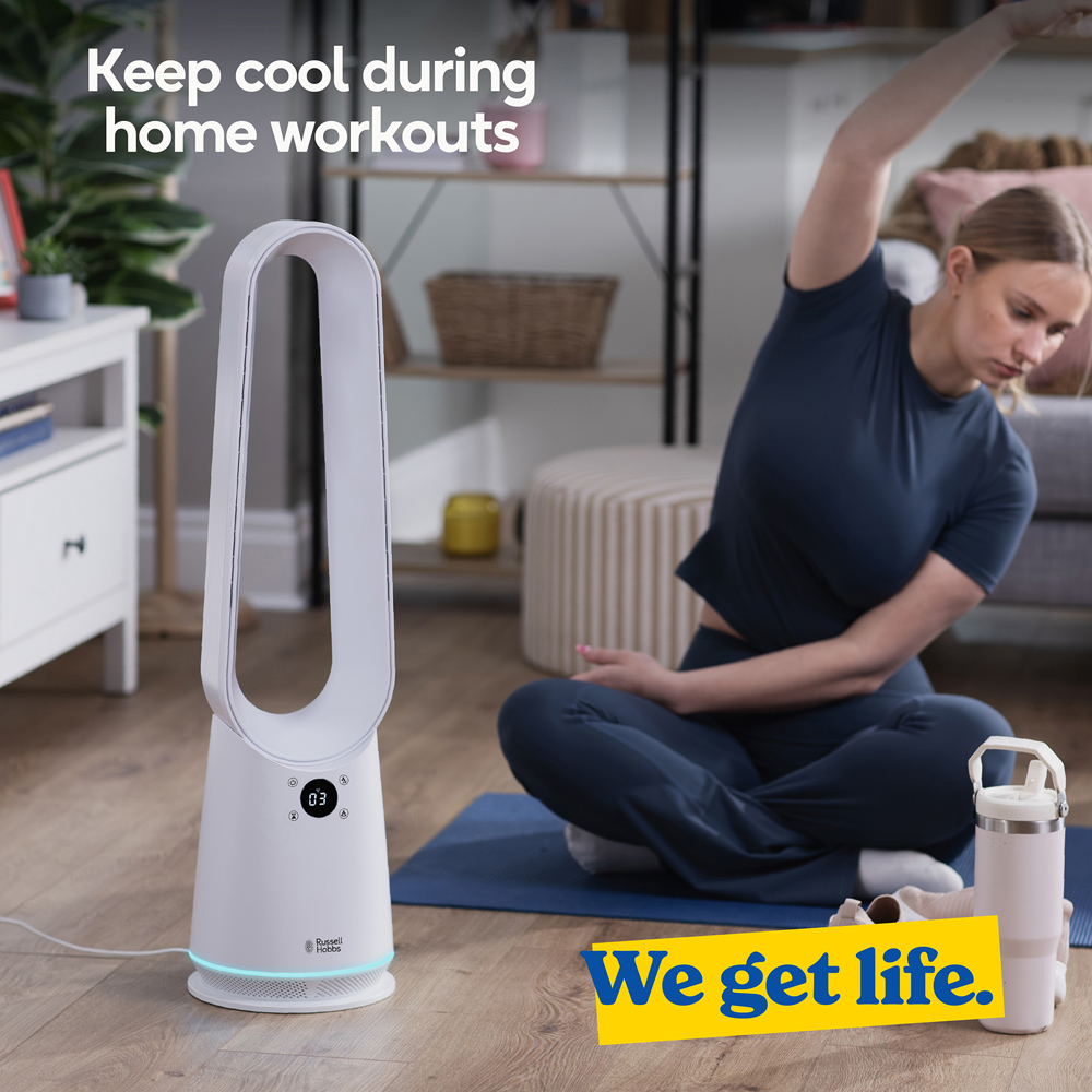 Russell Hobbs White Smart Bladeless Cooling Fan with Remote Image 7
