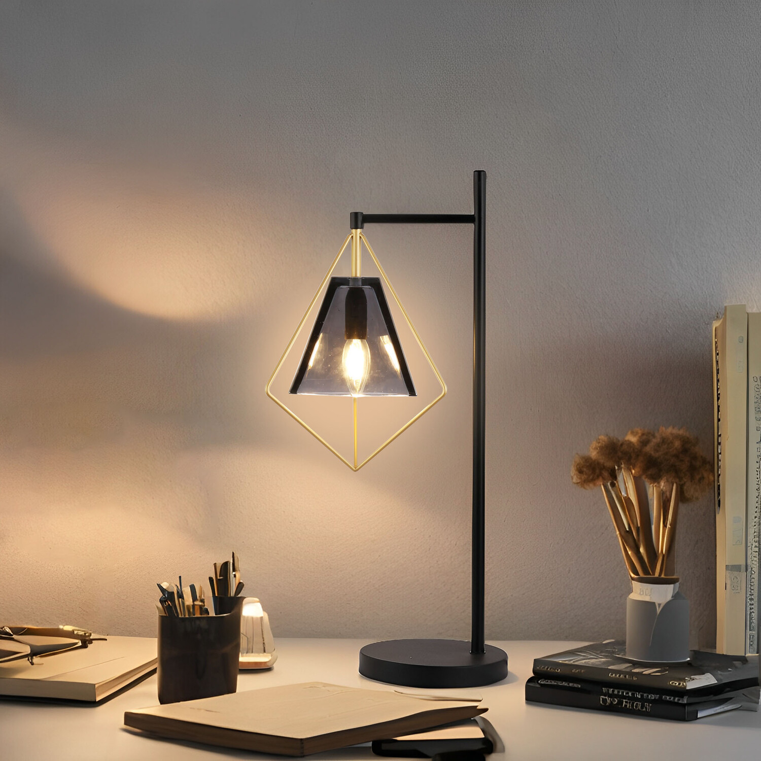 Parker Table Lamp Black and Gold Image 2
