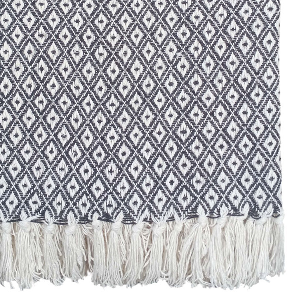 Rapport Home Grey Eden Recycled Cotton Geometric Throw 178 x 254cm Image 3