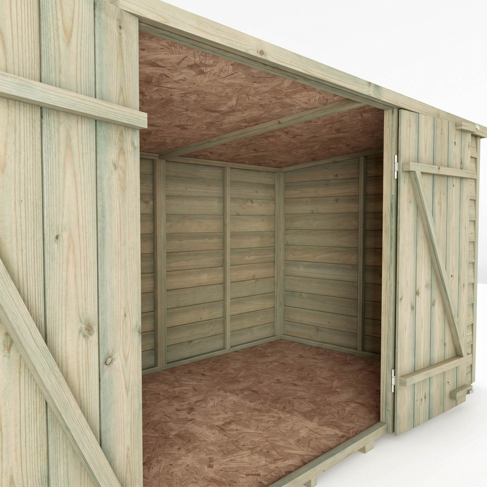 Mercia 6 x 4ft Double Door Overlap Pent Bike Shed Image 7