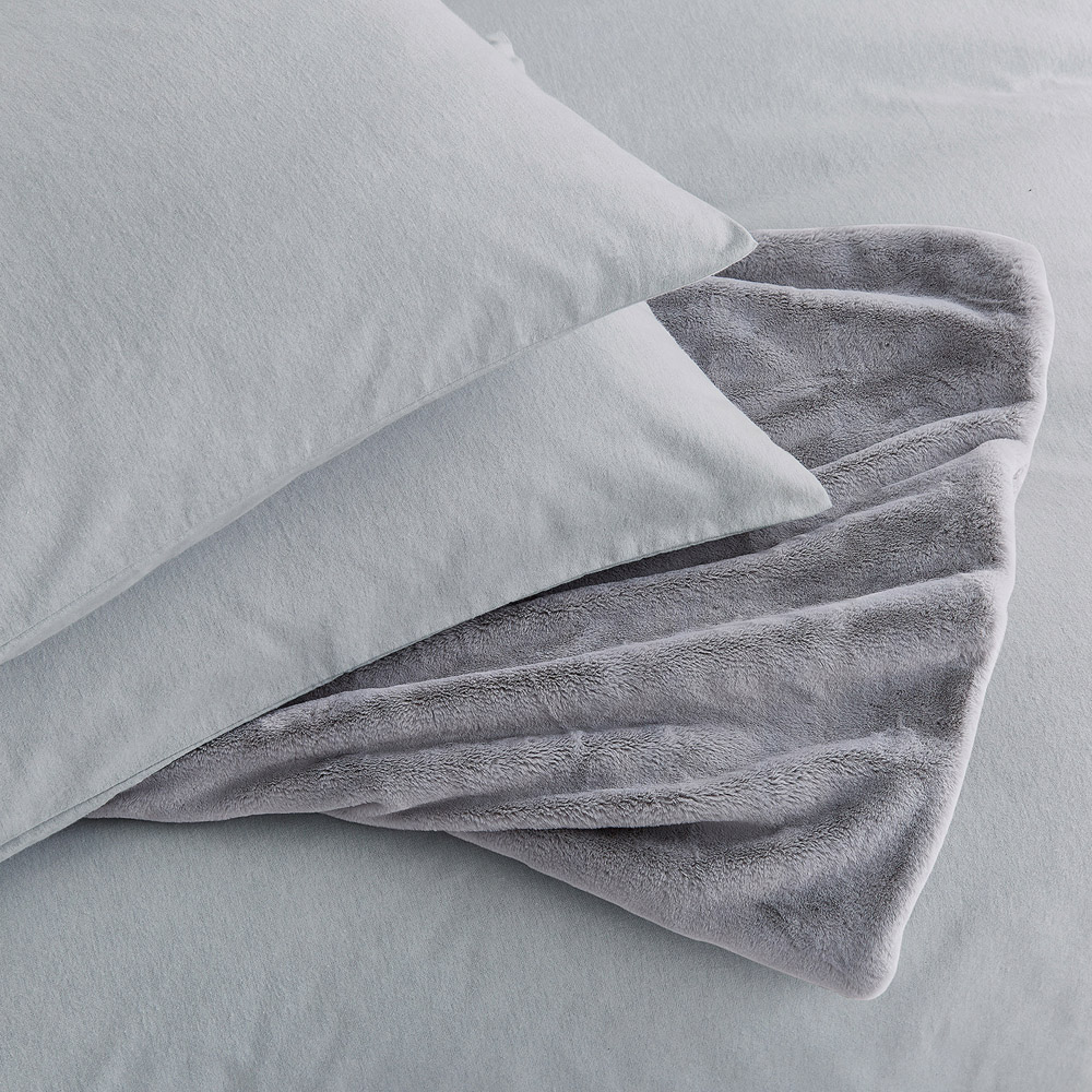 Helena Springfield Cloud Grey Plush Faux Fur Sherpa Fleece Throw 130 x 170cm Image 2