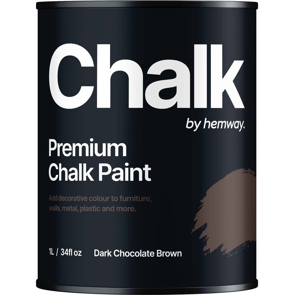 Hemway Dark Chocolate Brown Furniture and Walls Matt Chalk Paint 1L Image 2