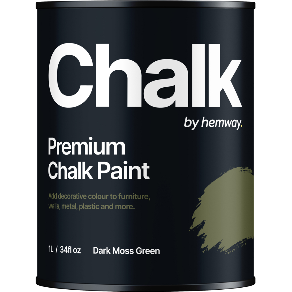 Hemway Dark Moss Green Furniture and Walls Matt Chalk Paint 1L Image 2
