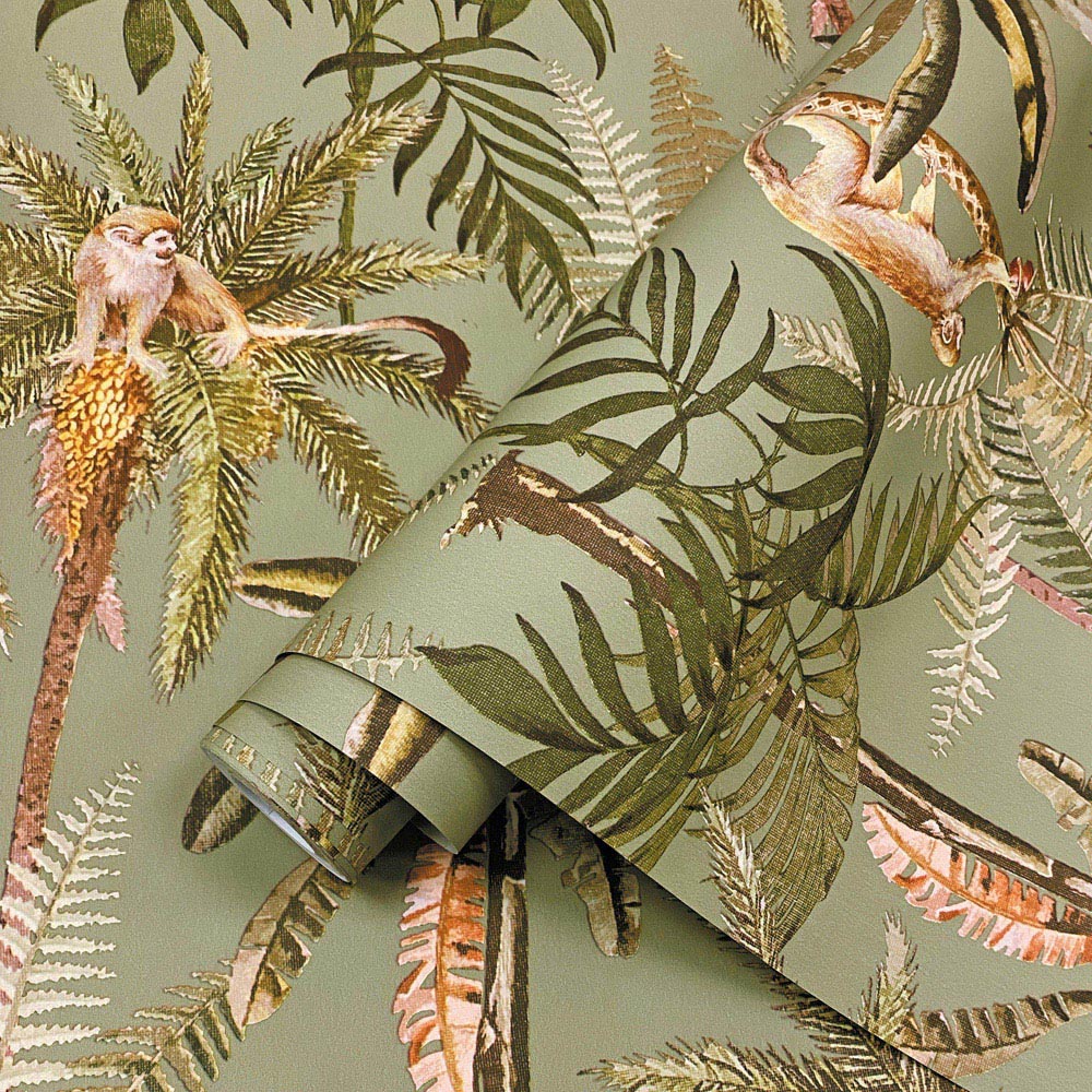 Holden Monkey Oasis Sage Wallpaper Image 2