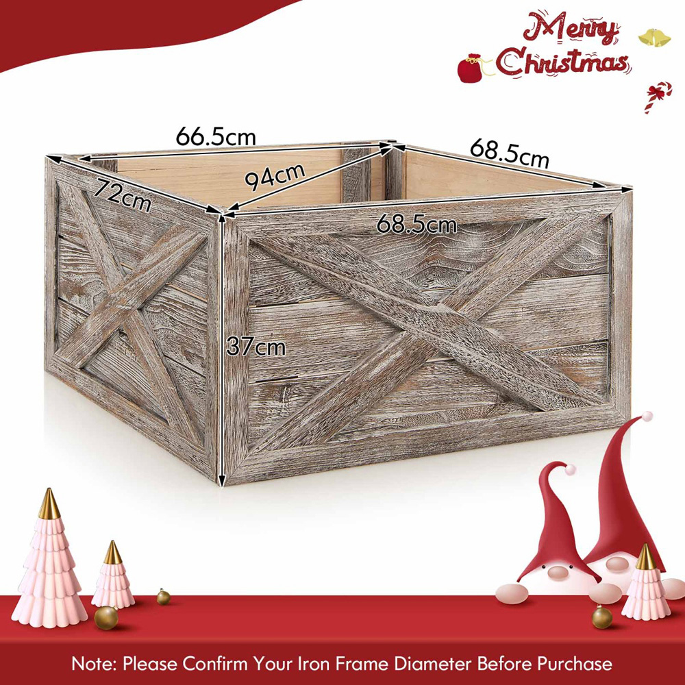 Costway Grey Christmas Tree Box Stand Large Image 8