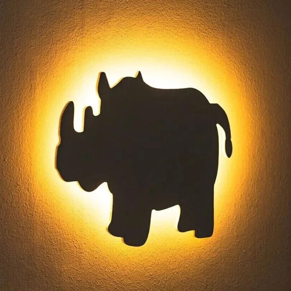 Marco Paul Warm White LED Rhino Wall Mounted Kids Night Light 30cm Image 3