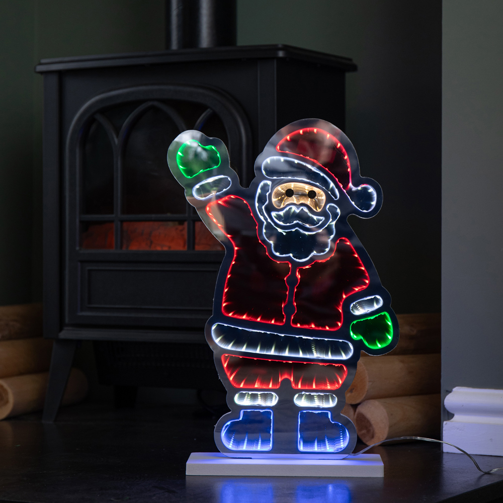 Samuel Alexander Multicolour LED Light Up Waving Santa Infinity Christmas Decoration 40cm Image 7