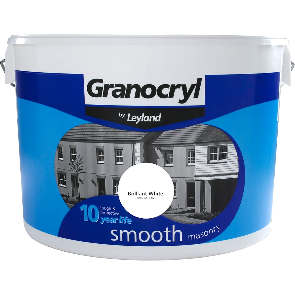 Leyland Granocryl Smooth Masonry Paint - Brilliant White / 10l Image 2