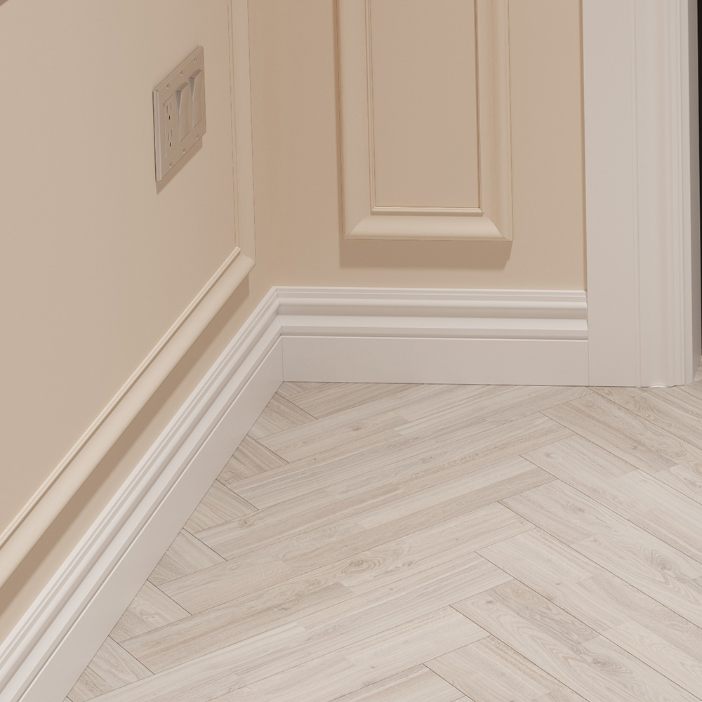 National Skirting White Lisbon Primed Skirting Board 18mm 195 x 4200mm Image 2