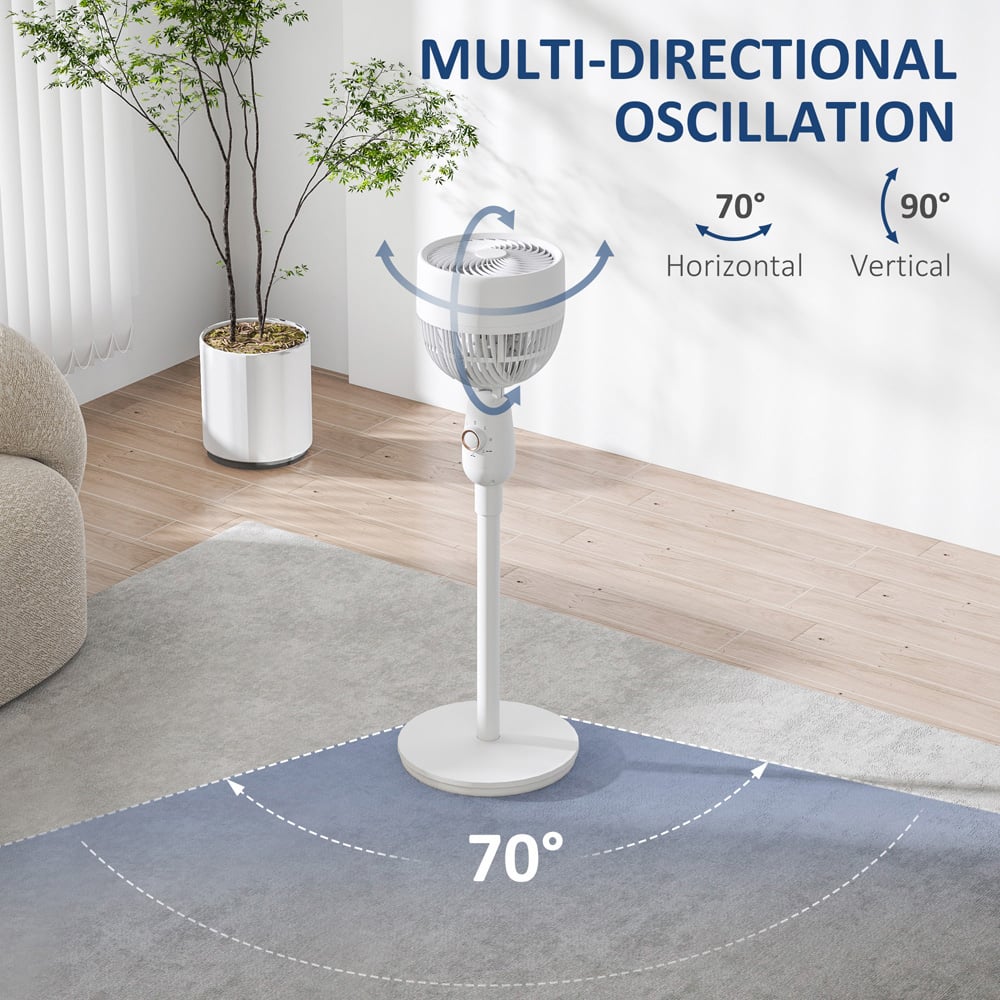 Portland White Powerful Air Circulator Pedestal Fan 35 inch Image 8