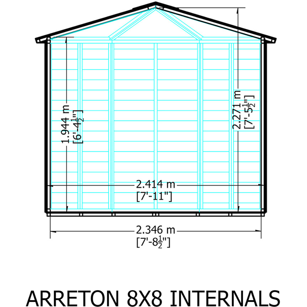 Shire Arreton 8 x 8ft Shiplap Apex Summerhouse Image 6