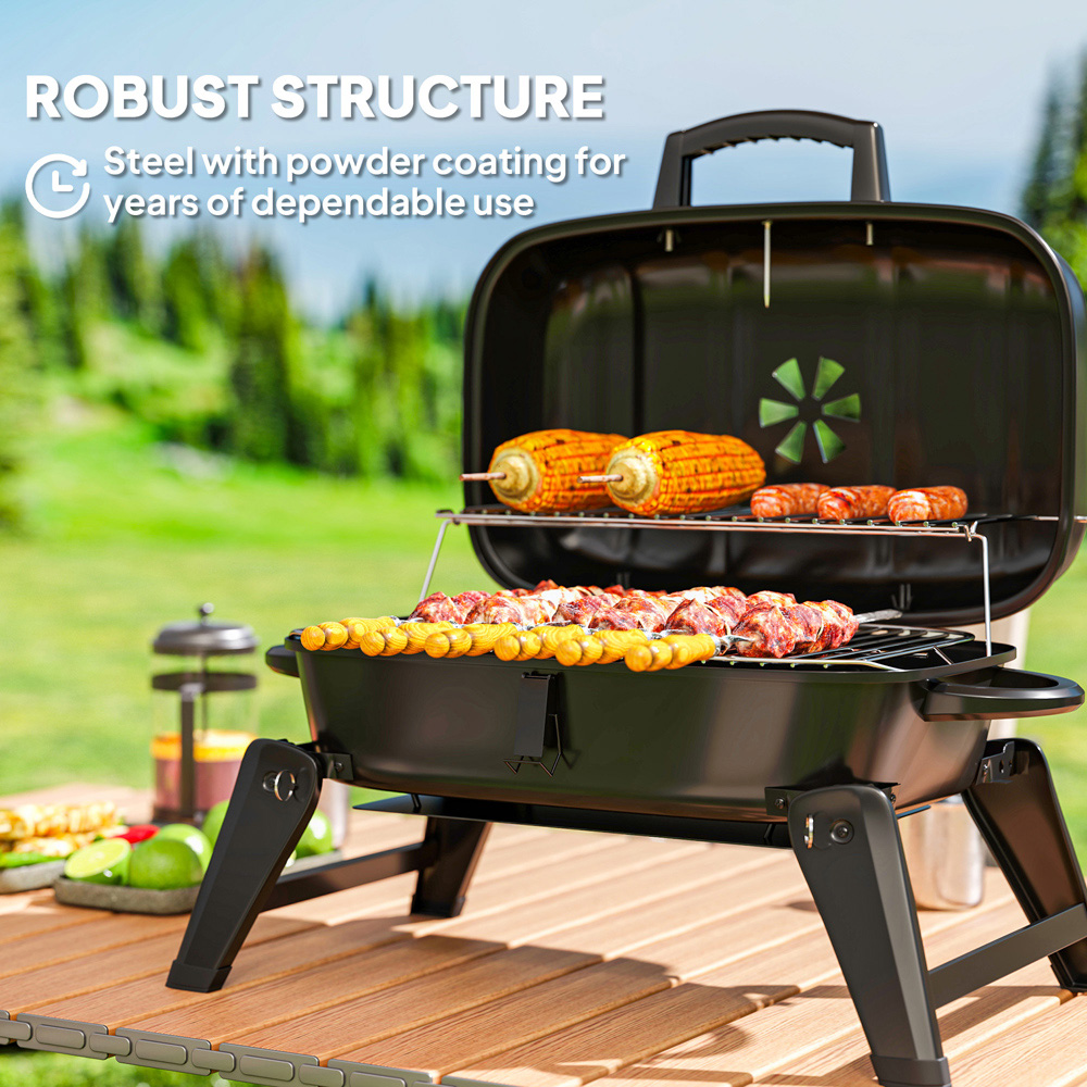 Outsunny Black Foldable Charcoal Barbecue Grill Image 8