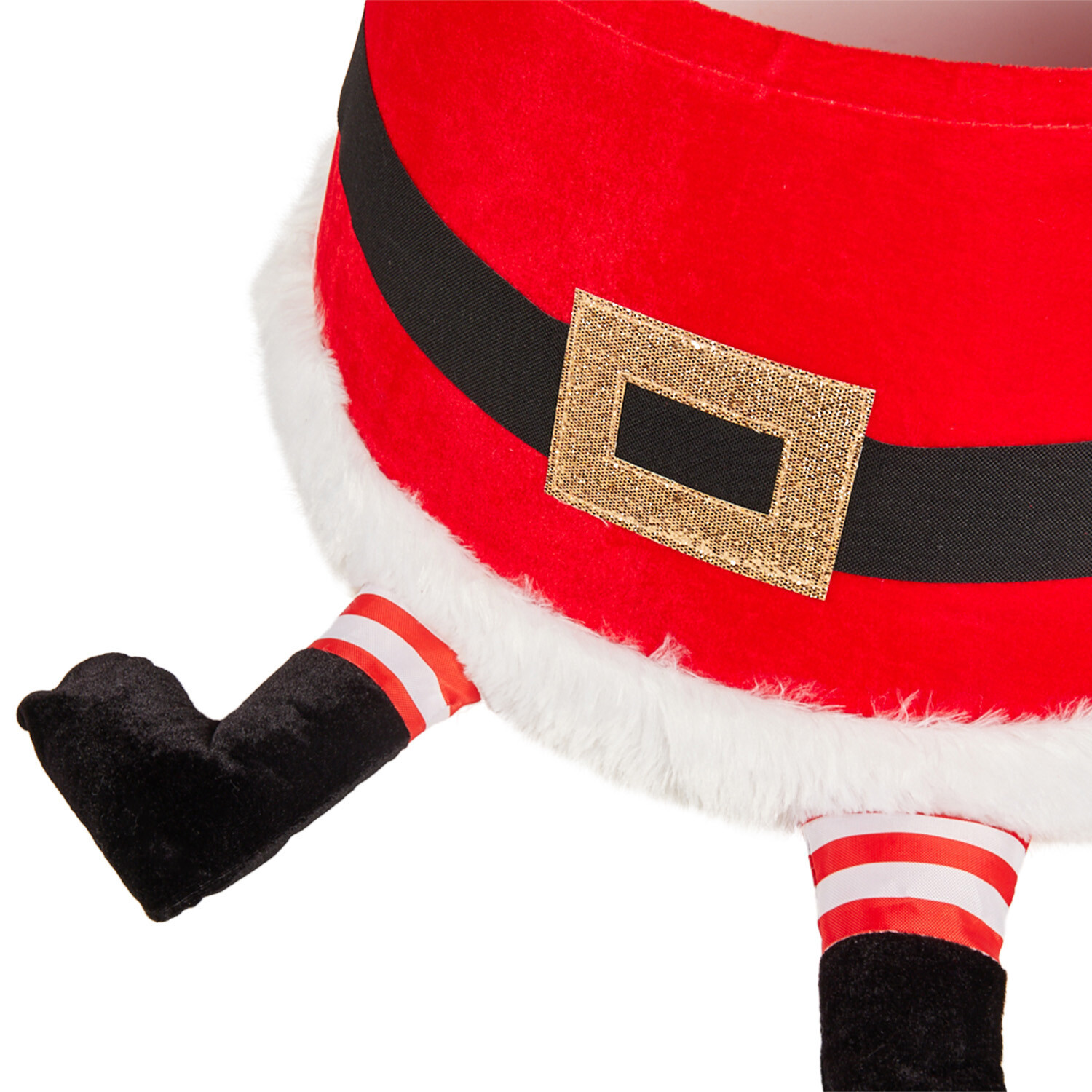 LED Santa Christmas Tree Skirt - Red Image 2