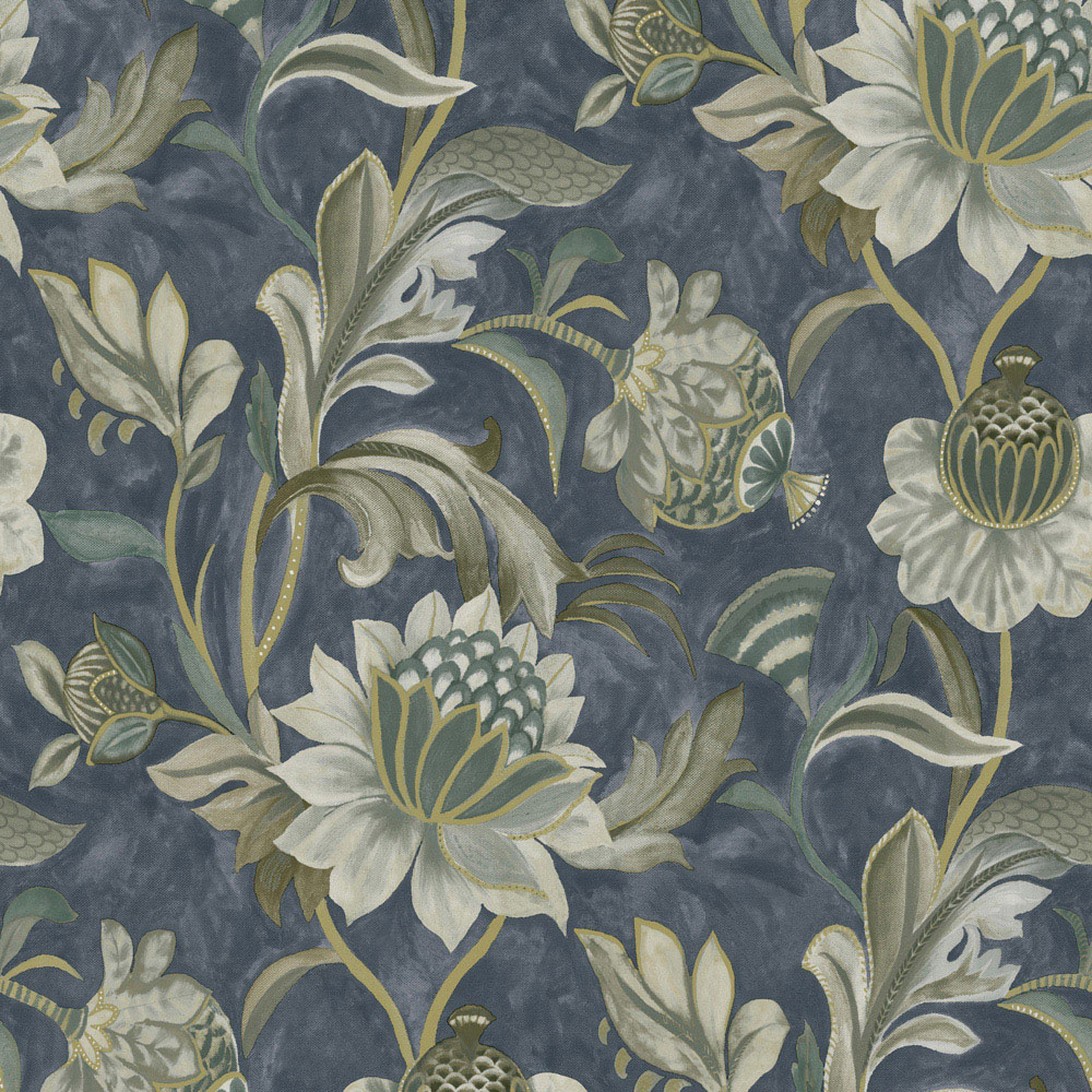 Holden Cecelia Jacobean Navy Wallpaper Image 1