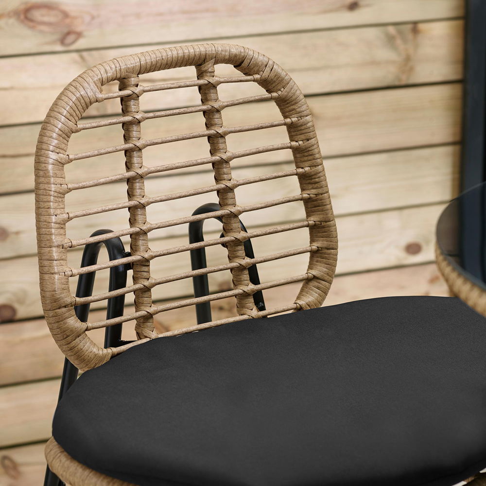 Furniturebox Rio Light Brown and Black Rattan Outdoor Bar Set Image 5