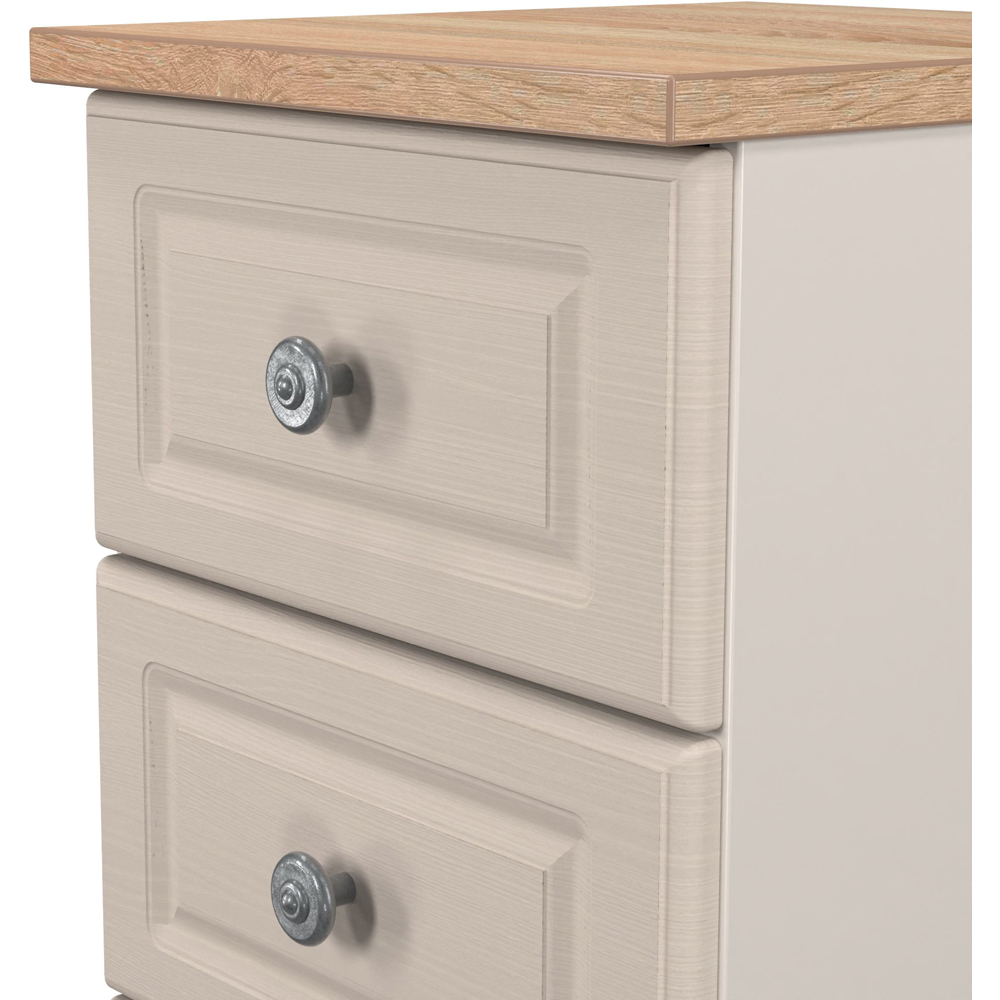 Crowndale Norfolk 3 Drawer Kashmir Ash and Bardolino Oak Bedside Cabinet Ready Assembled Image 6