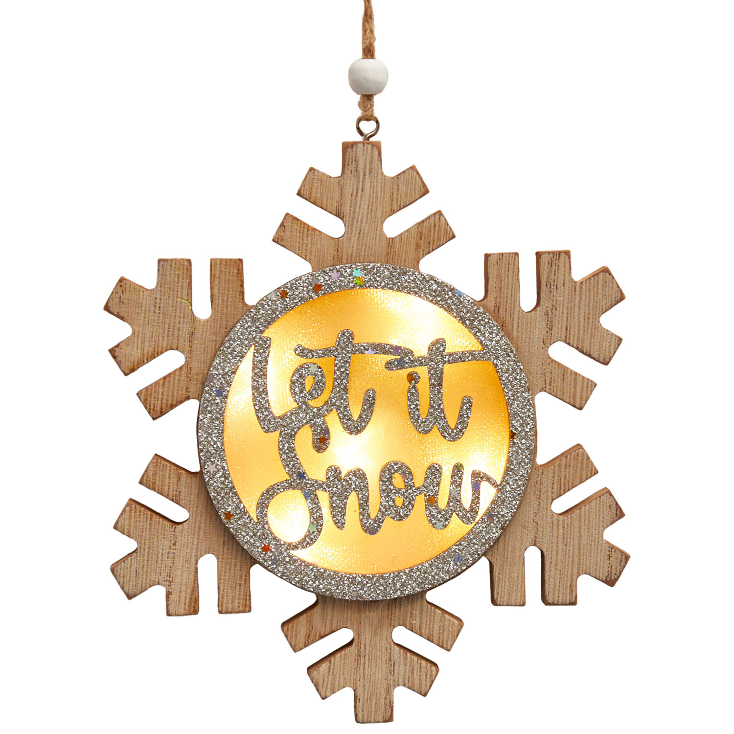 Let It Snow LED Decoration - Wood Image 2