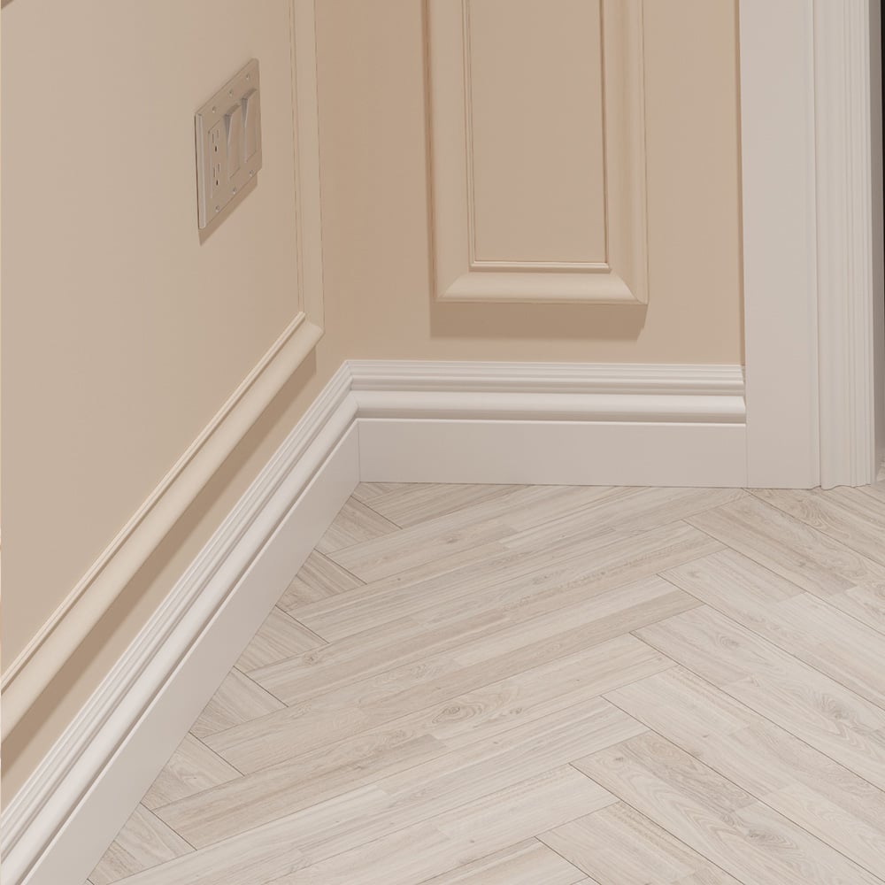 National Skirting White Vienna Primed Skirting Board 18mm 250 x 3040mm Image 2